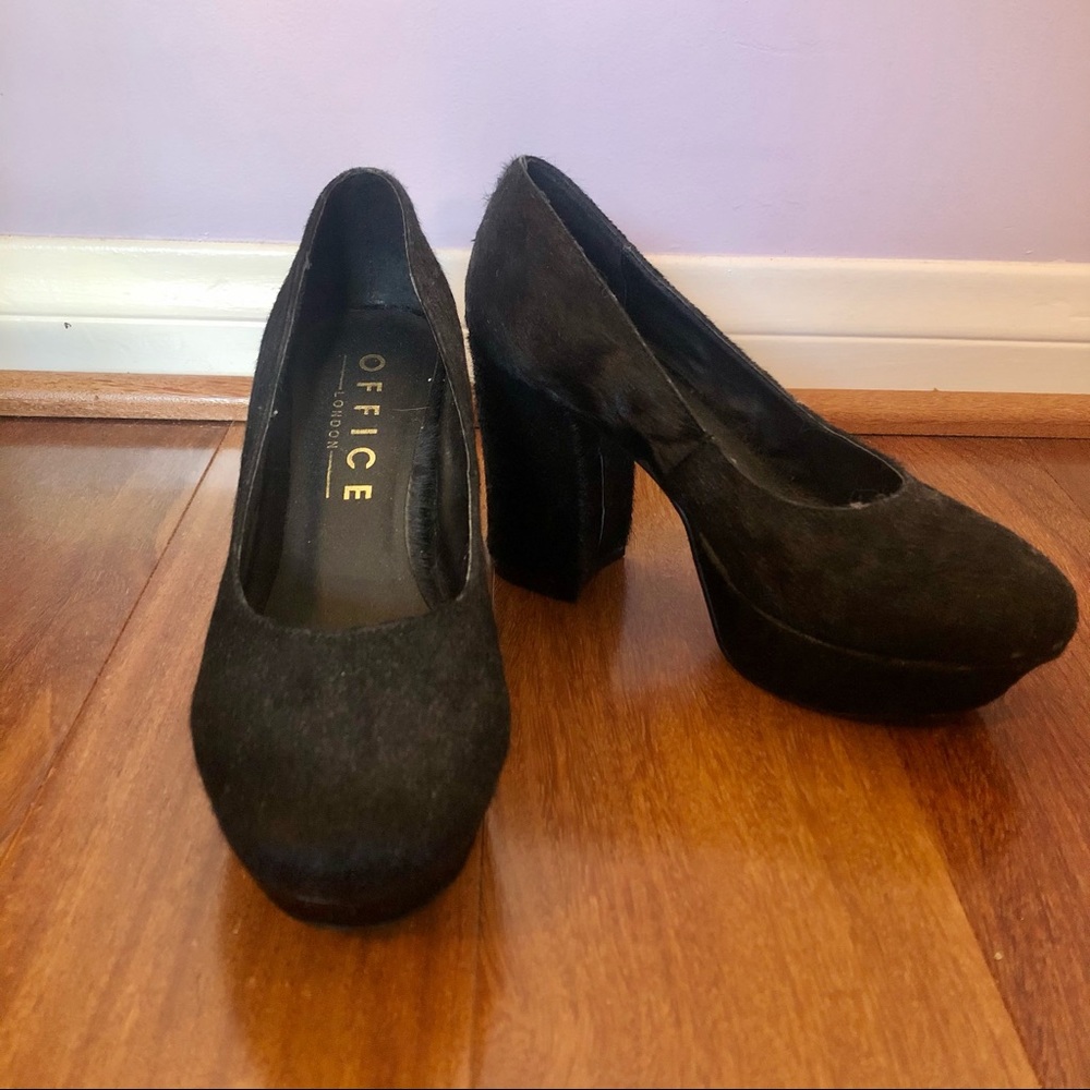 Office London x Topshop Black Chunky Heels